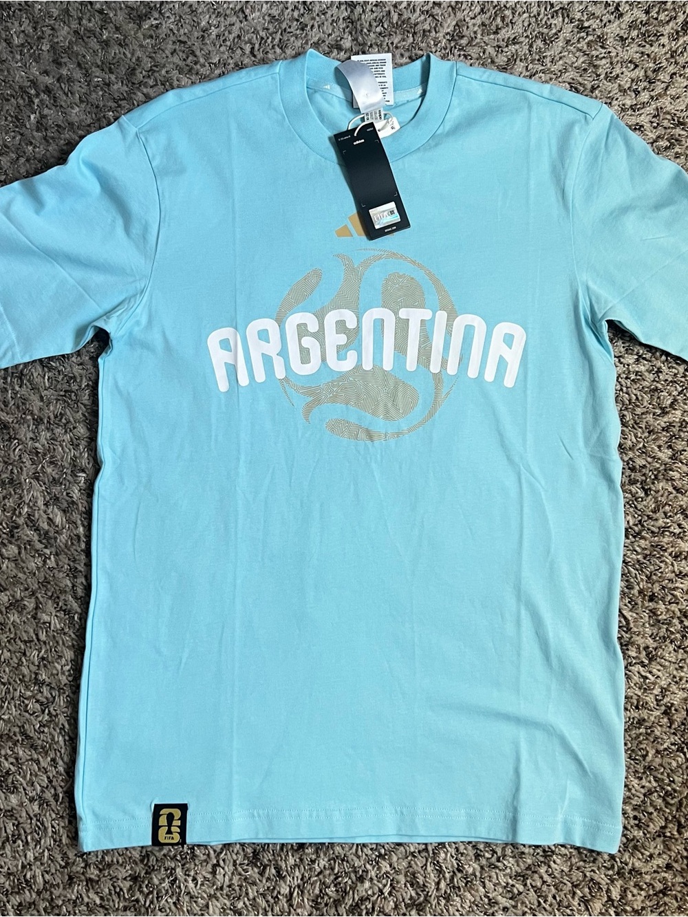 adidas Light Blue Argentina Graphic Short Sleeve Tee
